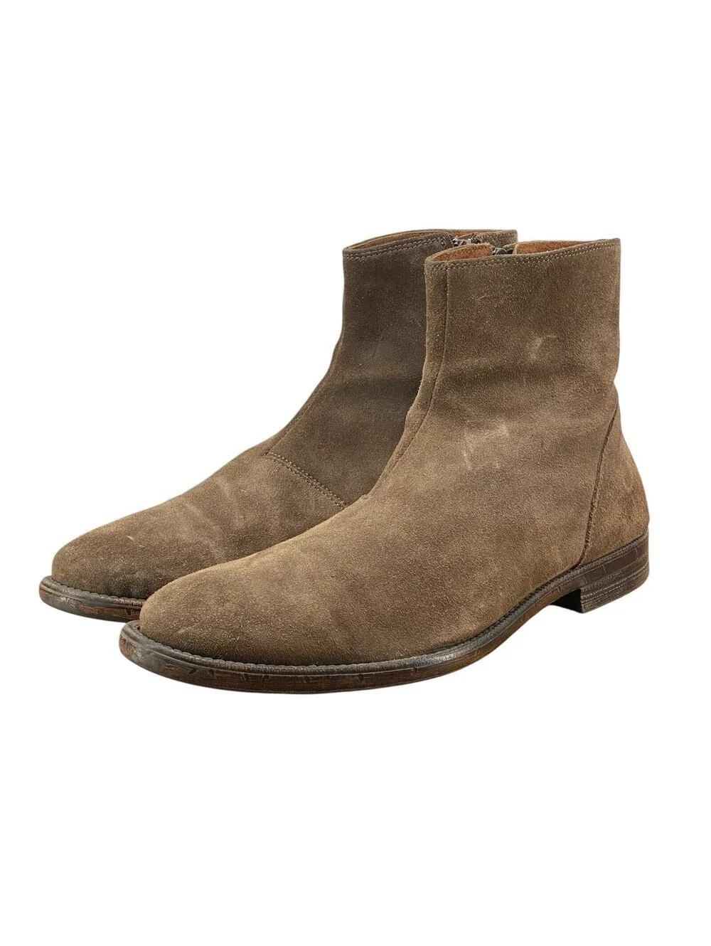 Robert Wayne Jacob Boots Men’s 11.5D Rust Brown Suede Side Zip Leather Portugal